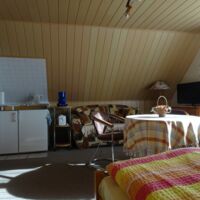 Ferienwohnung Haus 2 Westzimmer Familie Krause in Neuendorf Wohn-, Koch- und Schlafbereich